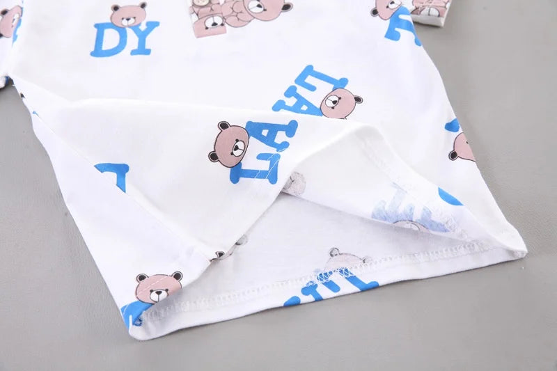 Baby New Summer Cartoon Clothing Children Boy Girls cartoon Printe Bear T Shirt Shorts 2Pcs/sets Kids Infant Toddler Cacual