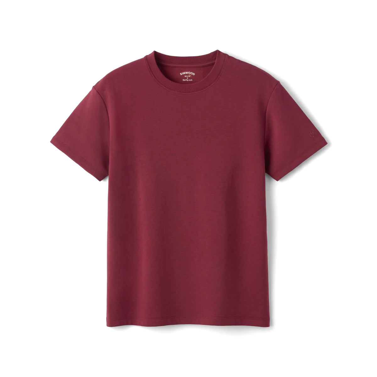 SIMWOOD 2026 Autumn Winter New Warm 260gsm Fabric T-Shirt Regular Fit Thermal Base Layer Comfortable Short Sleeve Tops