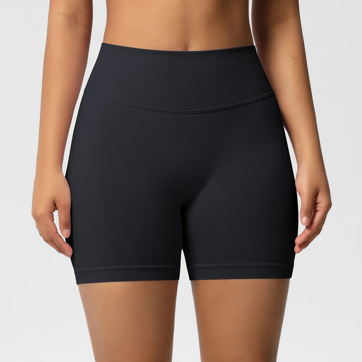 Women Shorts Low Ribbed Waist Band Yoga Shorts Seamless Scrunch Bum Workout Gym Shorts Booty Hight Stretch Running Shorts