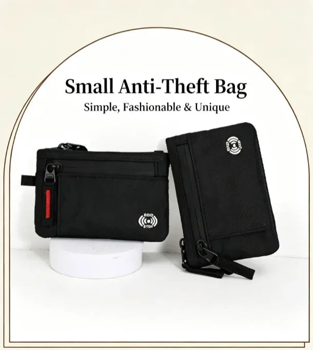 RFID Blocking Mini Travel Wallet Anti‑Scan Card Pouch with Keychain, Portable Coin Purse for Travel Daily Use Slim Light