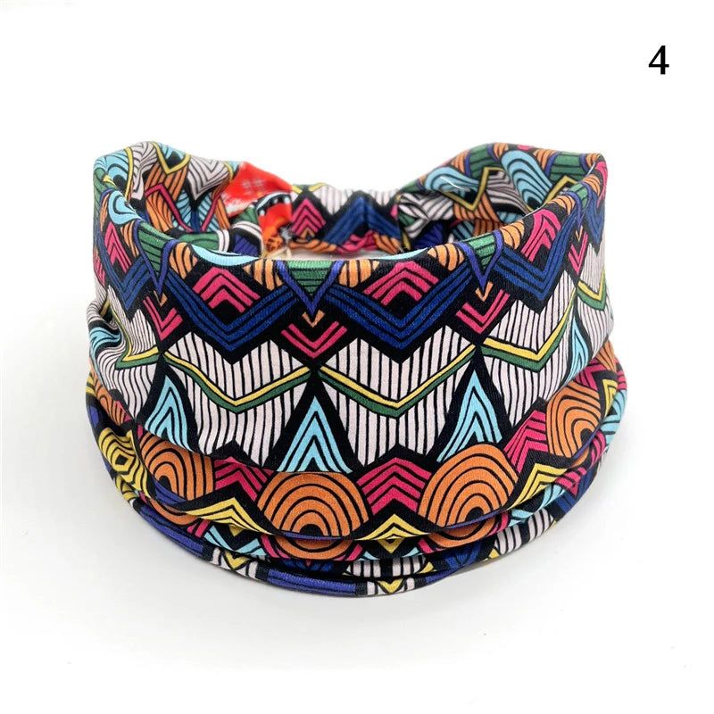 Bohemian Knot Turbans Yoga Elastic Head Wrap Women Fashion Vintage Elastic Hair Band Lady Wide Headbands Female Hair Accessories