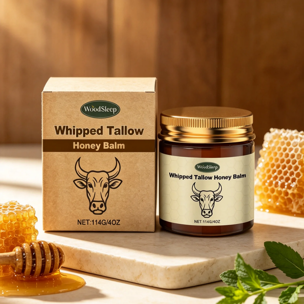 WoodSleep Tallow Honey Balm Deeply Hydrating Skin Non Sticky Smooth Lightweight Long Lasting Moisturizing Natural Body Balm 114g