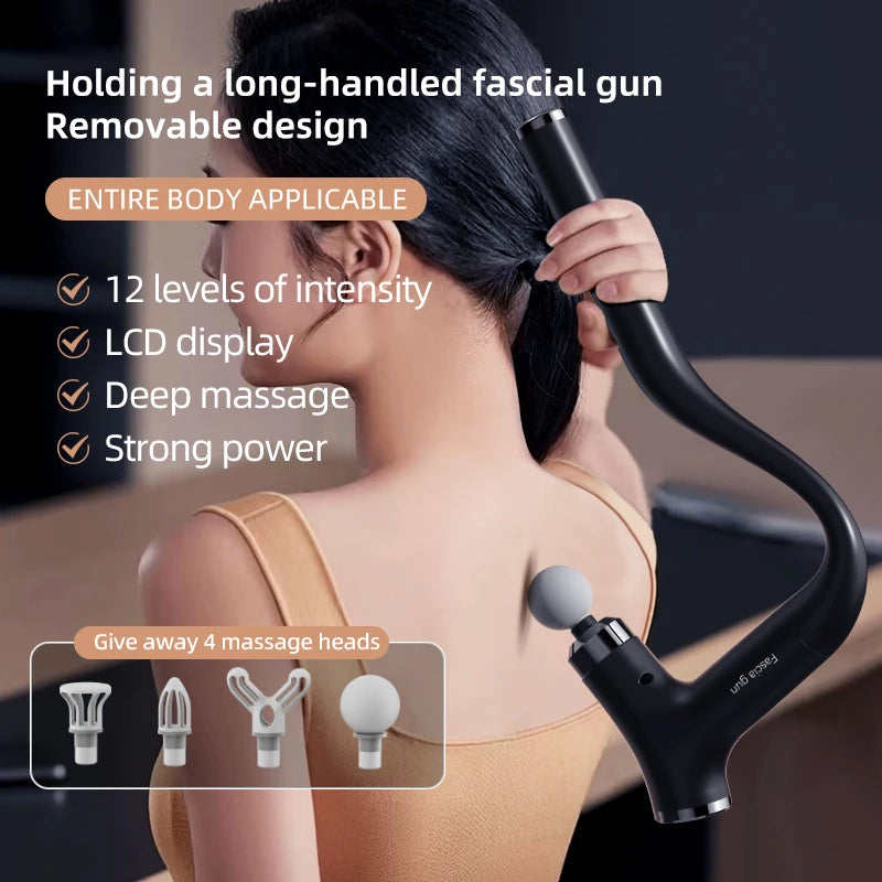 Intelligent Multifunctional Massage Gun Handheld Detachable Long-Handled Elbow Fascia Muscle Relaxation Massager Home Office Use