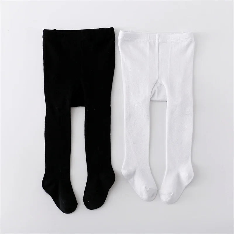 1/2Pcs Baby Girls Tights Spring Daily Knitted Stockings Cotton Soft Newborn Leggings Casual White Black Pantyhose For 0-2 Years
