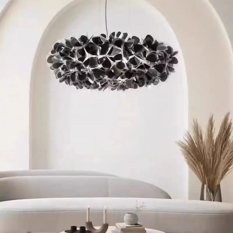 Nordic flower Petal Ceiling Chandelier Mama Non Mama Suspension lamp for Living Room Bedroom Restaurant art colorful cloud lamp