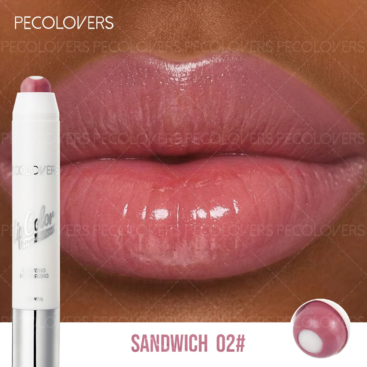 1 Pcs Hydrating Lip Gloss Pen, Pink coral color Chocolate Brown, Glass Lip Effect, Transfer-Proof Moisturizing All Skin Types
