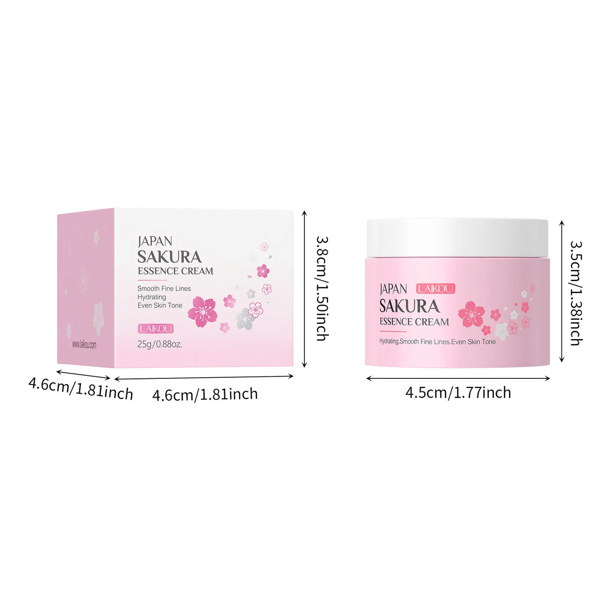 LAIKOU Japan Sakura Essence Cream Hydrating Smooth Fine Lines Even Skin Tone Moisturizing Face Cream Skin Care 25/60g