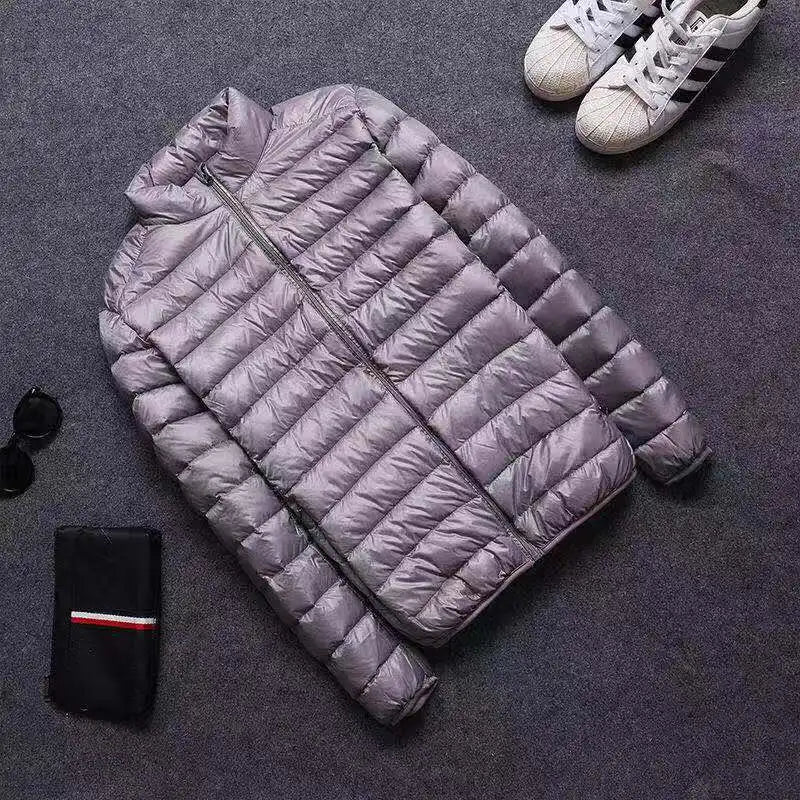 New Autumn and Winter Zipper Cotton-Padded Clothes Jacket Men's Fashion Hooded Super Light Warm Slim Coat Jacket Men's Coat