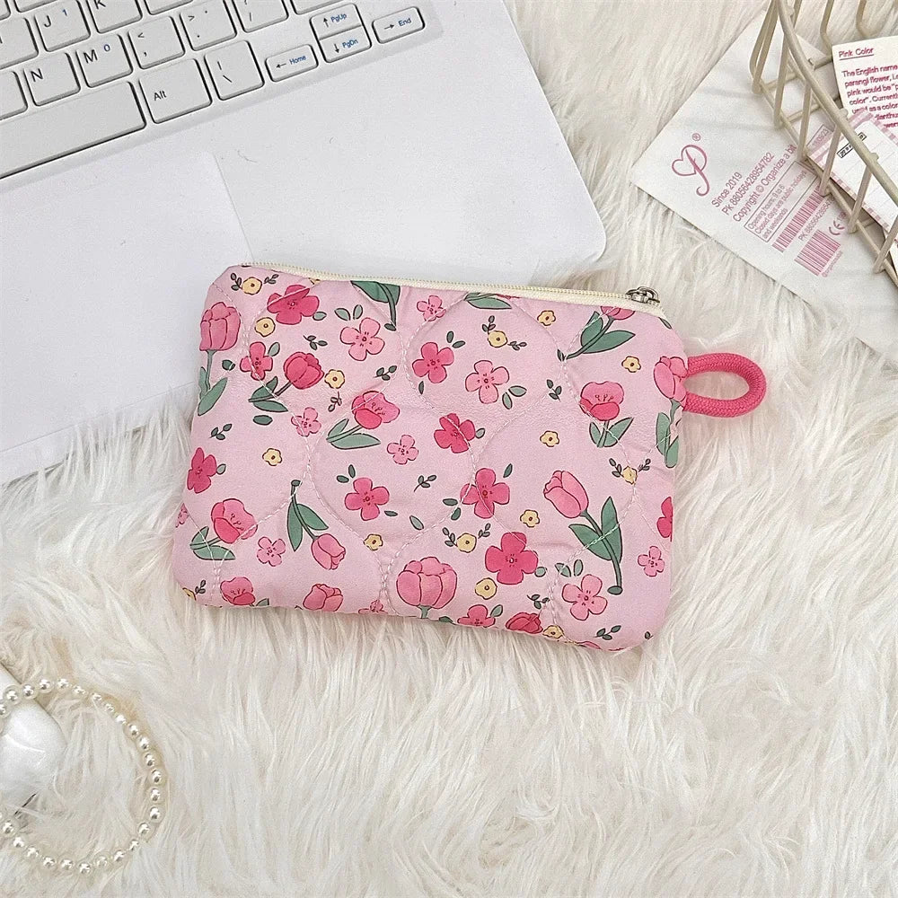 Women Mini Makeup Handbags Wallet Pouch Bag Cute Cartoon Small Travel Cosmetic Lipstick Earphone Card Portable Storage Bag Purse