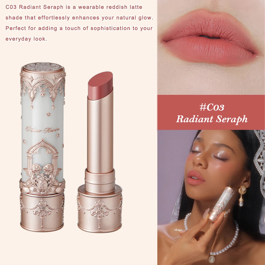 Flower Knows Little Angel Collection Lipstick Velvet Matte Waterproof Long Lasting Lip Gloss Makeup Moisturizing Soft Texture