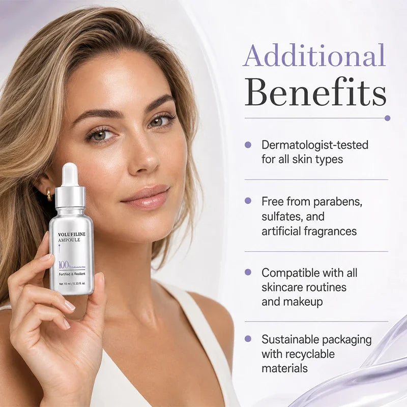 Volufiline Asiatica Ampoule 10ml Plumping Soothing Facial Serum Hydrating Moisturizing Essence Gentle Daily Skin Care Ampoule