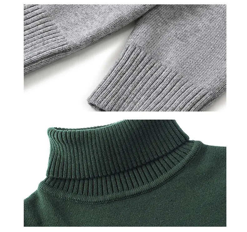 New Autumn Winter Children's Cotton Sweater Full Sleeve Turtleneck Knitwear Baby Boys Girls Clothing Warm Soft Jumper Pullovers