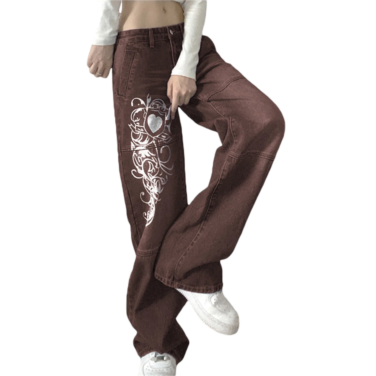 New Women Loose Jeans High Waist Baggy Denim Pants Wide Leg Straight Trousers Vintage Street Wear