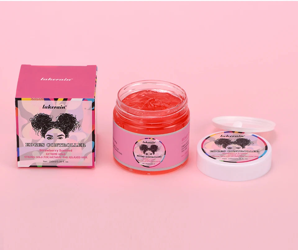 Lakerain Strong Styling Hair Gel Long Lasting Control Edge Gel Smoothes Nourishes Hair Curl Enhancement Strong Hold Hair Gel