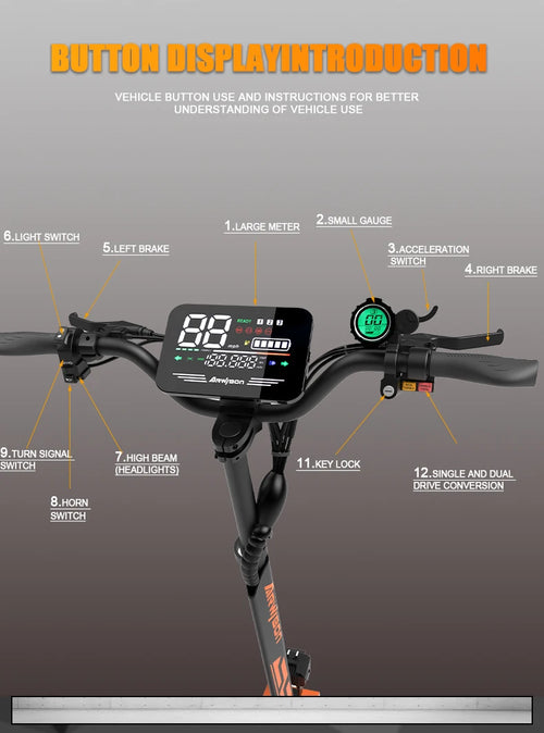 Arwibon GT08 Adult Electric Scooter 5600W Motor Top Speed 46MPH, 60V27AH, 11 Inch Off-Road Tires Sport Commuter Folding EScooter