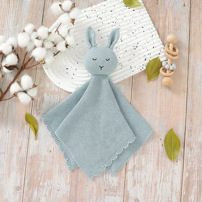 Cute Rabbit Knitting Baby Comfort Towel Comforter Blanket Soft Newborn Sleeping Dolls Kids Sleep Toy Soothe Appease Towel