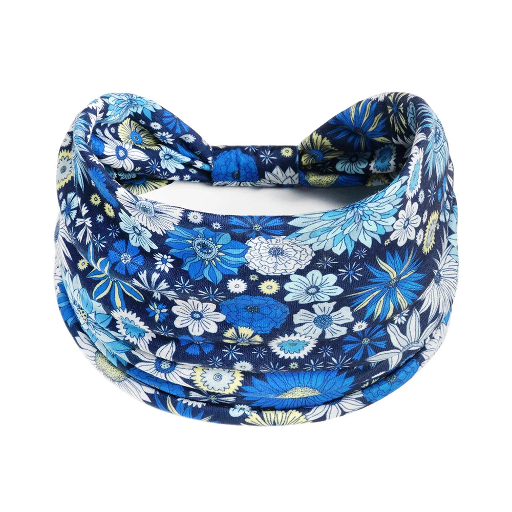 Bohemian Knot Turbans Yoga Elastic Head Wrap Women Fashion Vintage Elastic Hair Band Lady Wide Headbands Female Hair Accessories