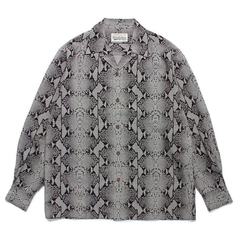 Classic WACKO MARIA Checkered Plaid Shirt Men Women Best Quality Hawaiian Tops Oversized Long Sleeved Shirts Light Purple Gray