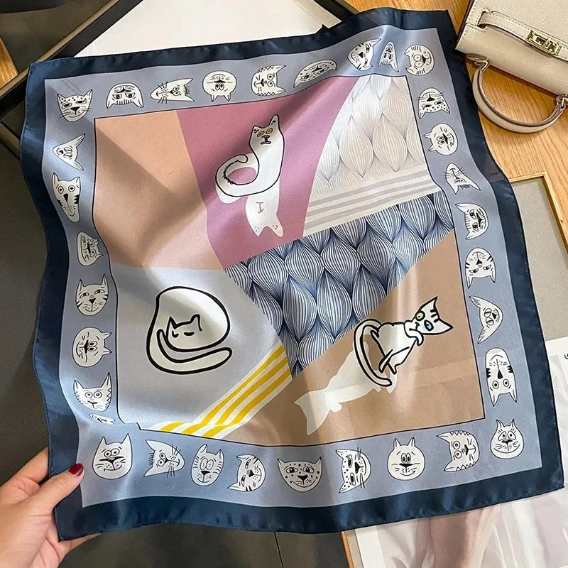 Nature Silk Neck Scarves Lady Foulard Lovely Strawberry Print 100% Real Silk Square Scarf for Women Bag Ribbon Hairband Kerchief