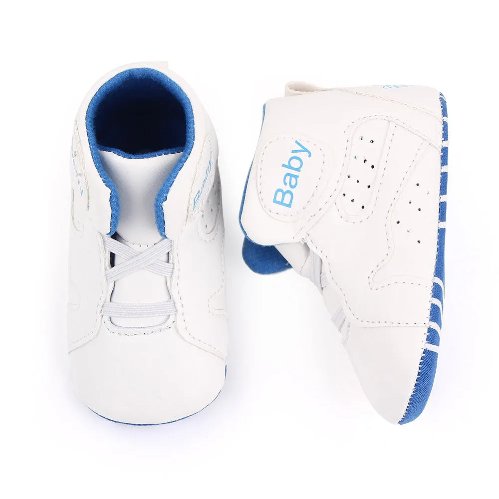 Meckior 2024 New Baby Boys Girls Sneakers Soft Bottom Non-slip Baby Soccer Basketball Sports Shoes First Walker Crib Shoes