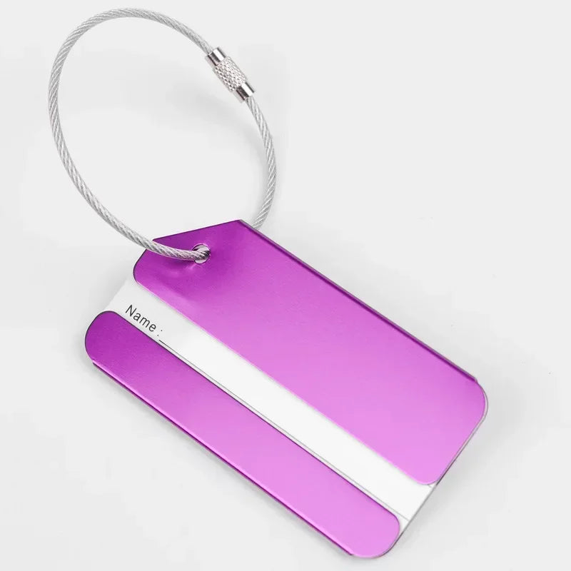 1PC Aluminium Alloy Luggage Tags Fashion Metal Women Men Travel Luggage Suitcase Address Name Label Holder Travel Accessories
