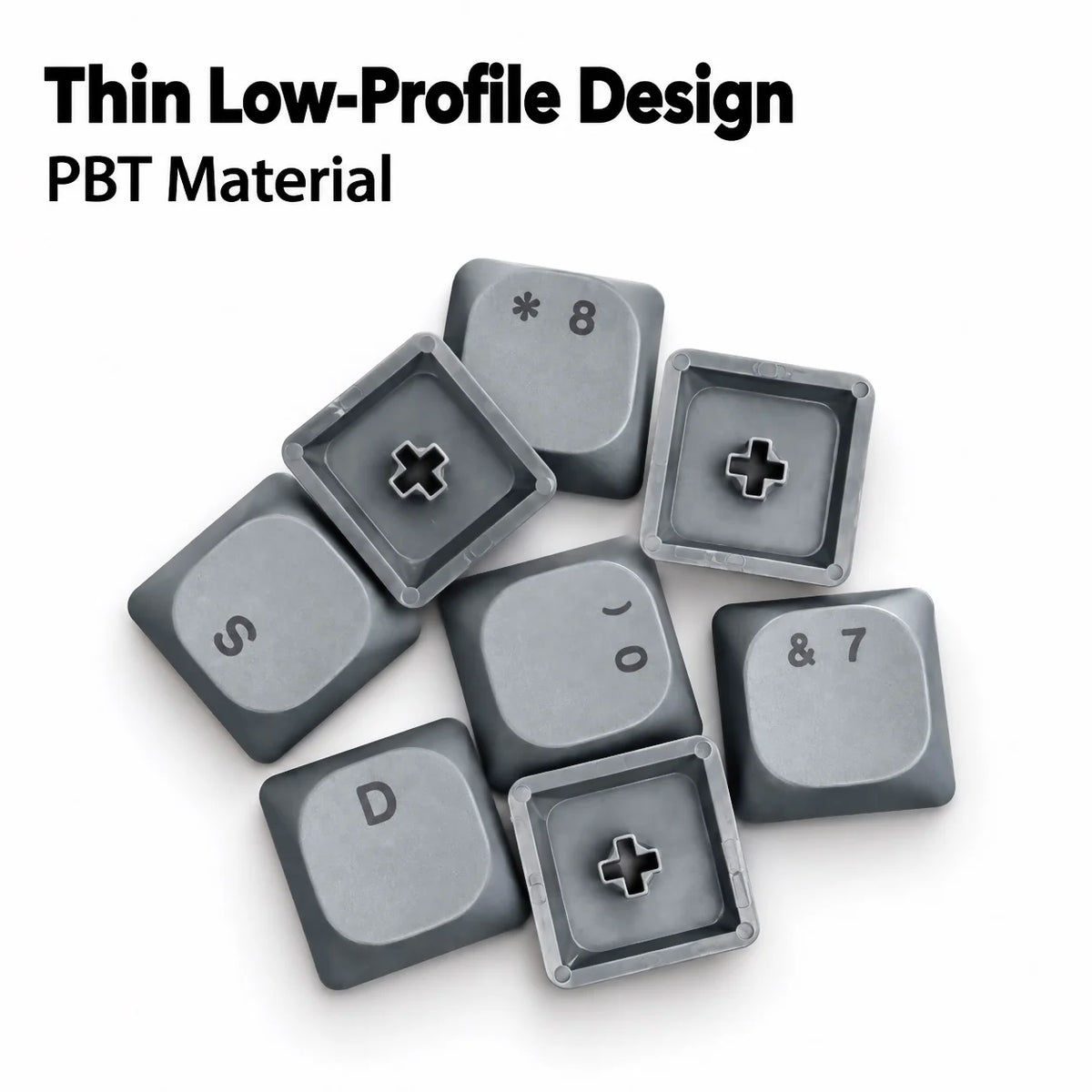 75-Key Ultra-Thin PBT Keycaps, Low Profile MX Stem PBT Material Dye-Sub for Corne Sofle Lily VELVE L-P Symmetric Split Keyboards