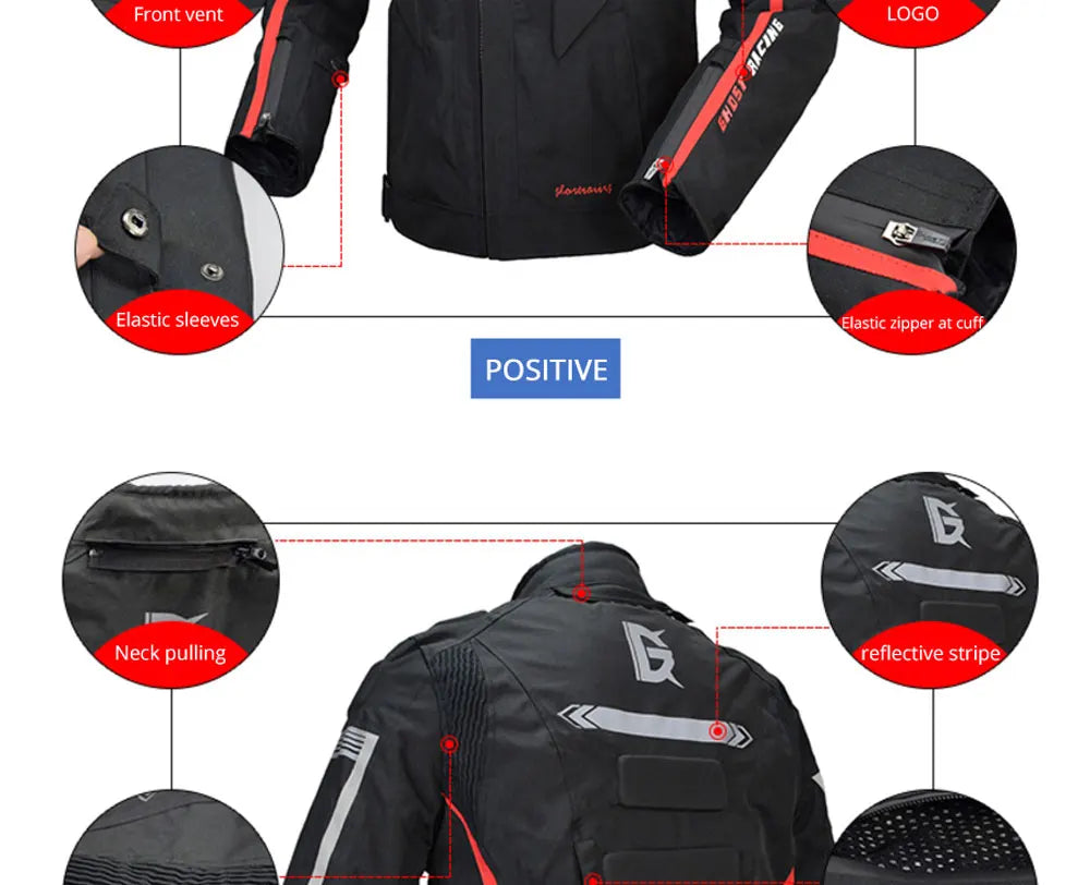 Motocross Jacket Cold-proof Waterproof Motorcycle Jacket Men Chaqueta Moto Protective Gear Motorbike Riding Jacket fit 4 Seasons