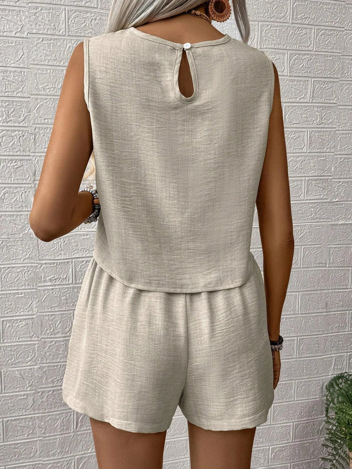 Summer Shorts Sets Women 2025 Fashion Sleeveless Loose Tank Tops And Short Pants Two Piece Sets Women Outfit Casual Femme Suit