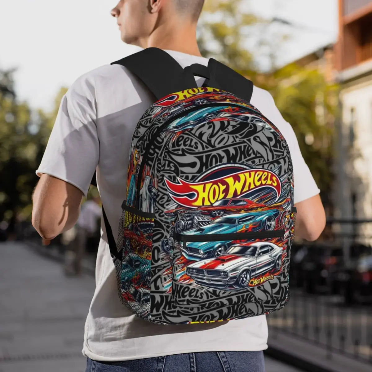 Hot Wheels Race Student Backpack School Bag Hiking Travel Daypack for Men Women Bookbag Shoulder Bags