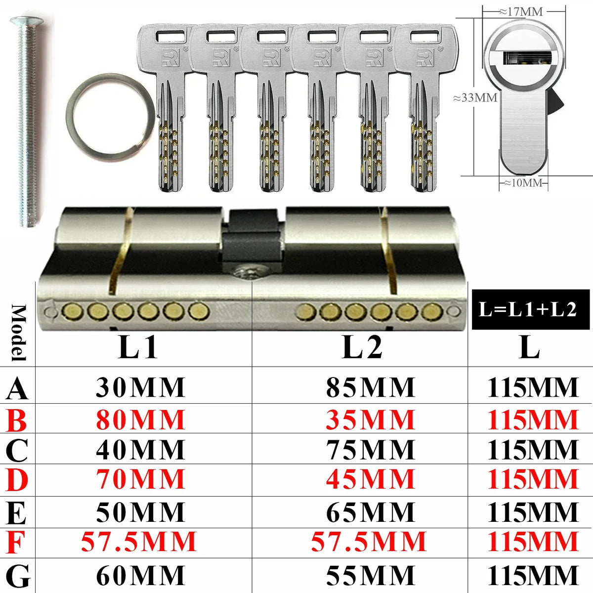 European standard high quality Cylinder door，11-pin anti-theft cylinder door  Entry door lock Cylinders for locks Entrance doors