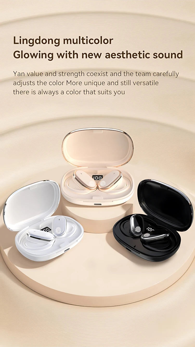 Bluetooth 5.4 Wireless Headphone Open Ear OWS Earphone Smart Touch Headset With Mic Waterproof Hifi Stereo Sound Wireless Earbud