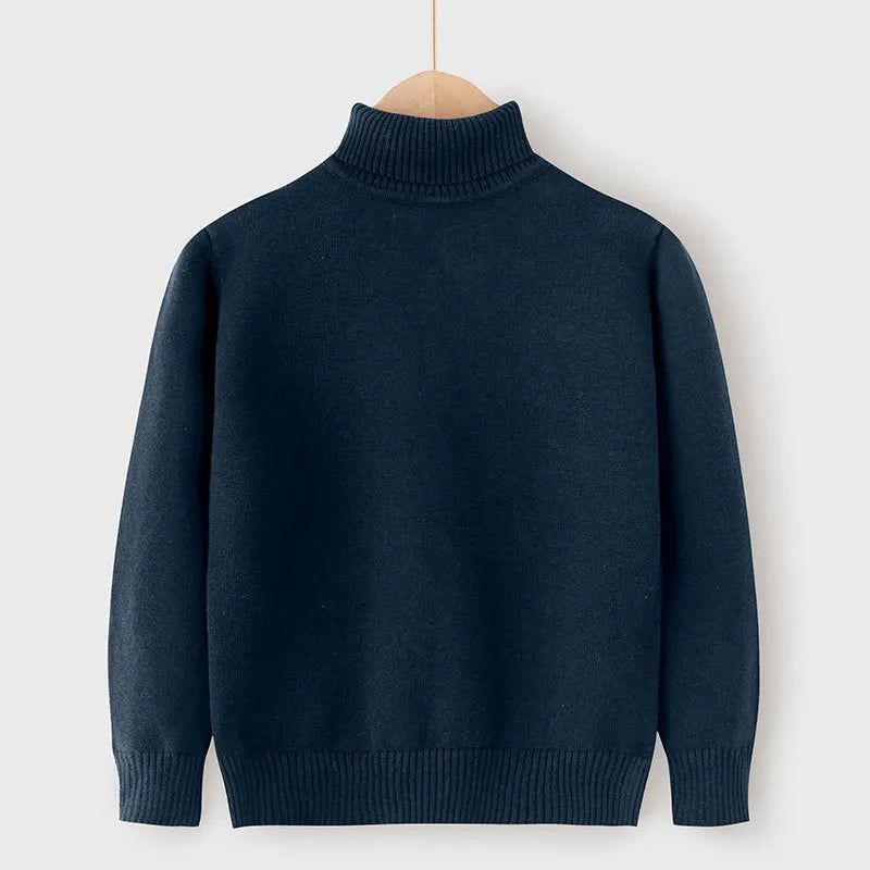New Autumn Winter Children's Cotton Sweater Full Sleeve Turtleneck Knitwear Baby Boys Girls Clothing Warm Soft Jumper Pullovers