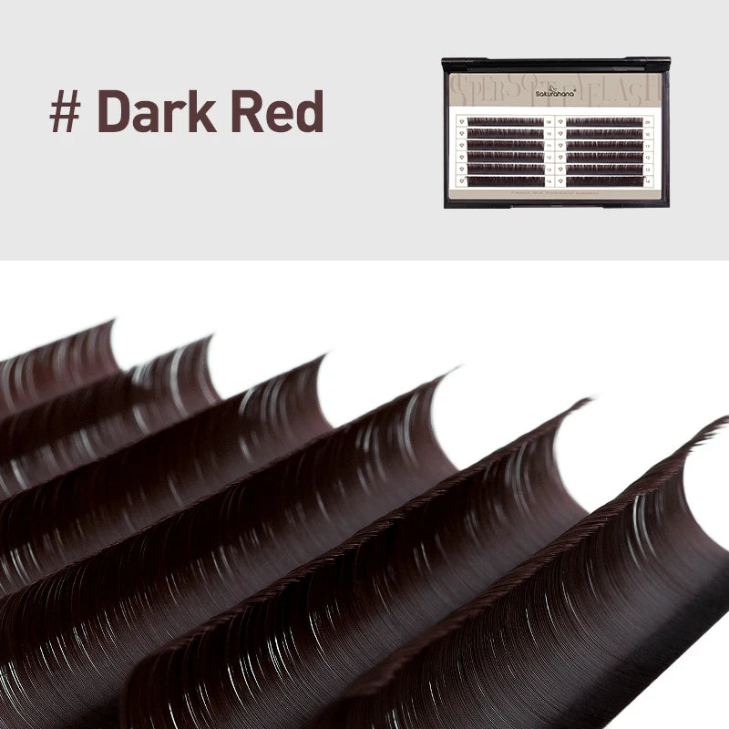 Sakurahana Individual Faux Mink Eyelash Extensions in Caramel, Brown, Teal, and Mocha Colors Professional Tools for Makeup