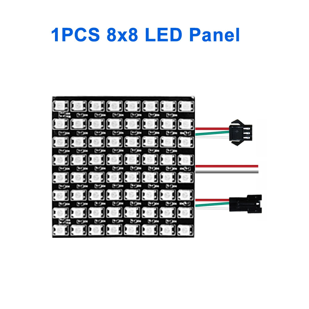 WS2812B Individually Addressable LED Panel Digital Flexible 5050 RGB Matrix Screen Module Light DC5V 8x8 16x16 8x32  64/256Pixel