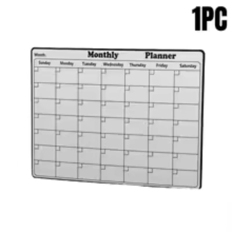 1/2 Pcs Magnetic Fridge Dry Erase Calendar Monthly Planner Whiteboard Reusable Family Schedule Message Board for Kitchen Home Or