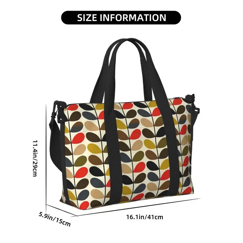 Multi Stem Orla Kiely Folio Travel Duffle Bags Waterproof Weekender Overnight Bag Carry on Shoulder Tote Bags for Sport Gym Yoga