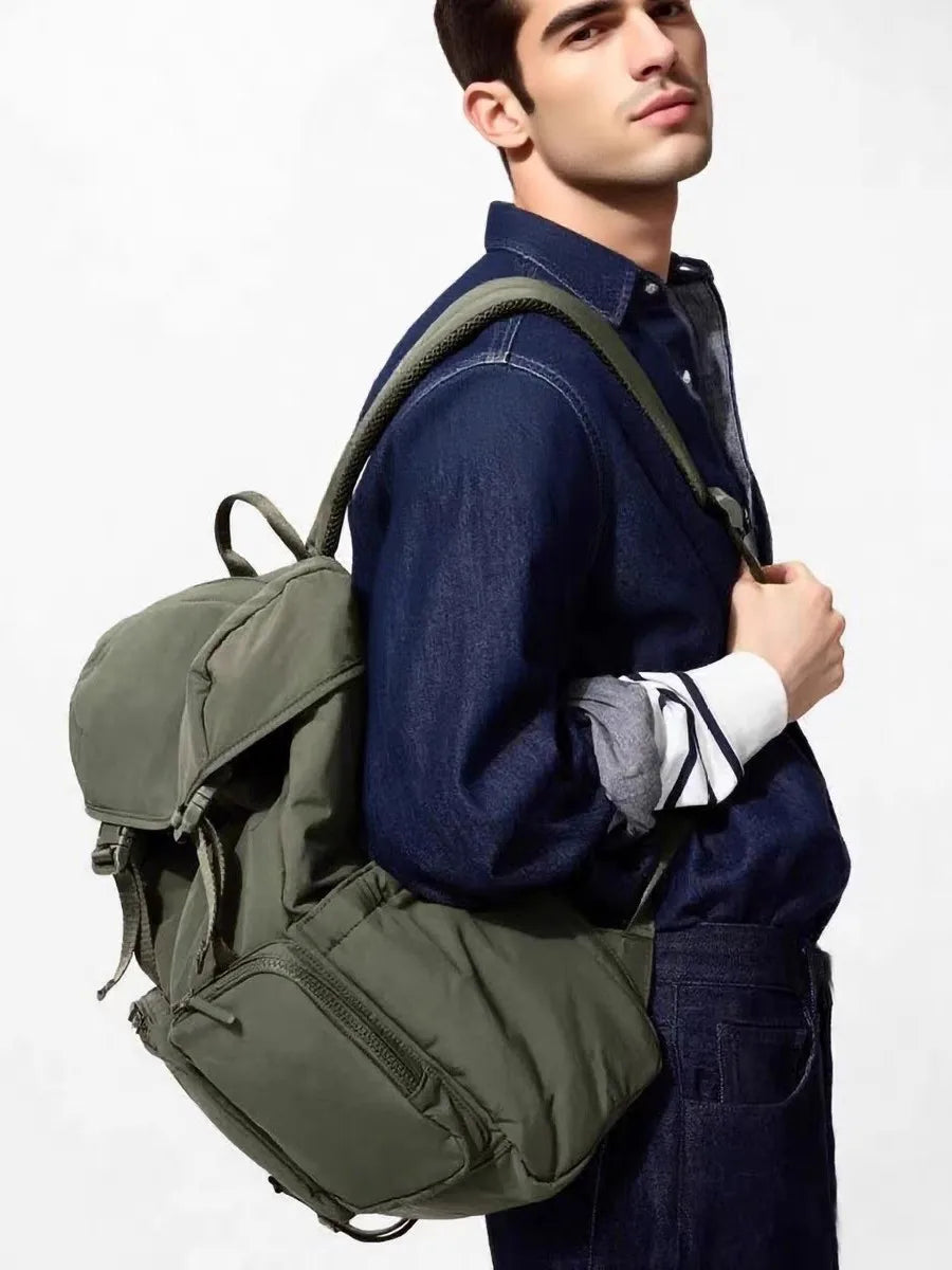 Nylon Backpack For Women Men Large Capacity Travel Bags Unisex Commuting Laptop Knapsack School Book Bag