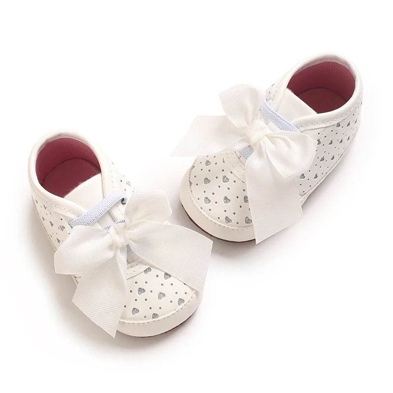 Baby Learning Walk Shoes, Cute Printed & Bow Sneakers, Soft Sole Casual Footwear for Infants 0-18M