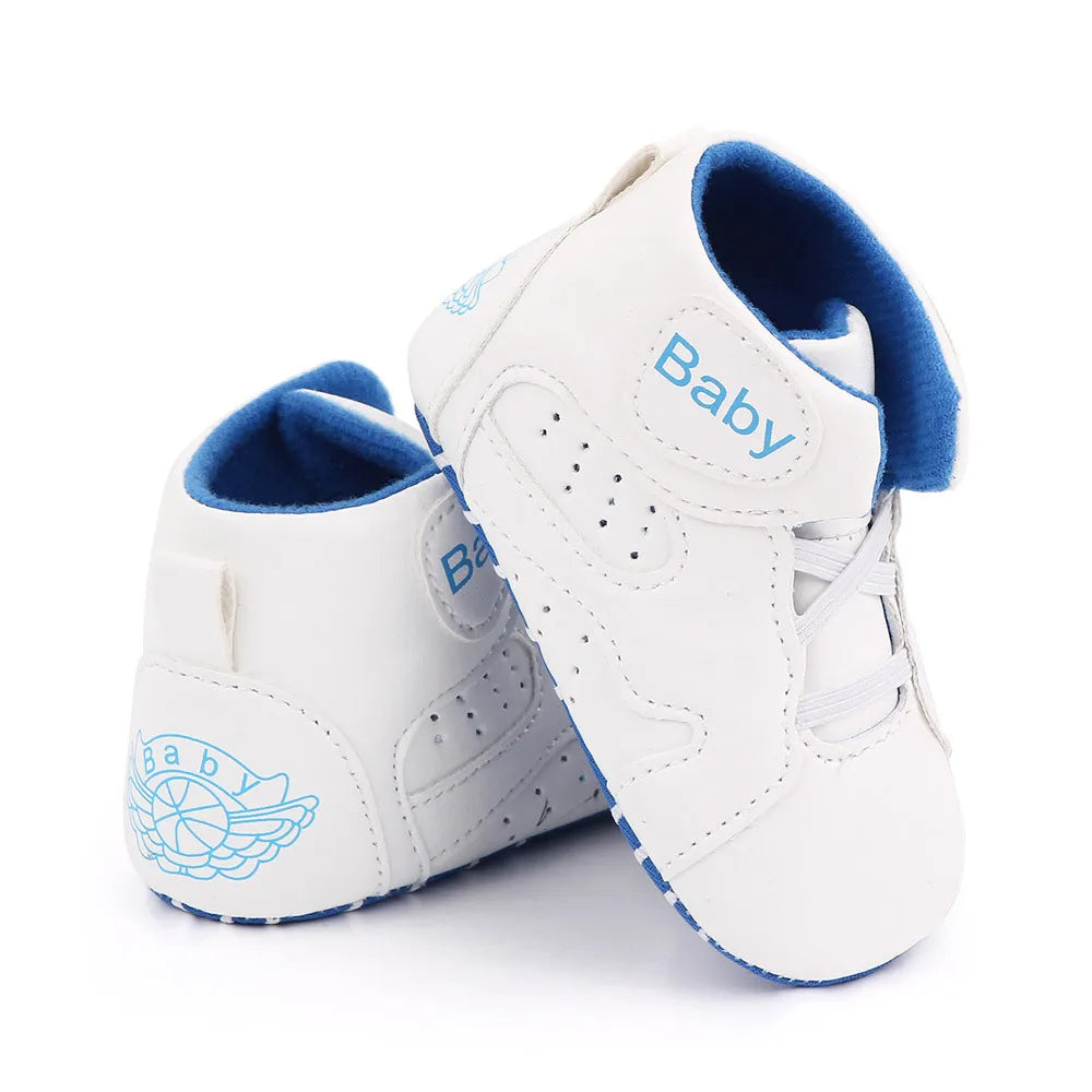 Meckior 2024 New Baby Boys Girls Sneakers Soft Bottom Non-slip Baby Soccer Basketball Sports Shoes First Walker Crib Shoes