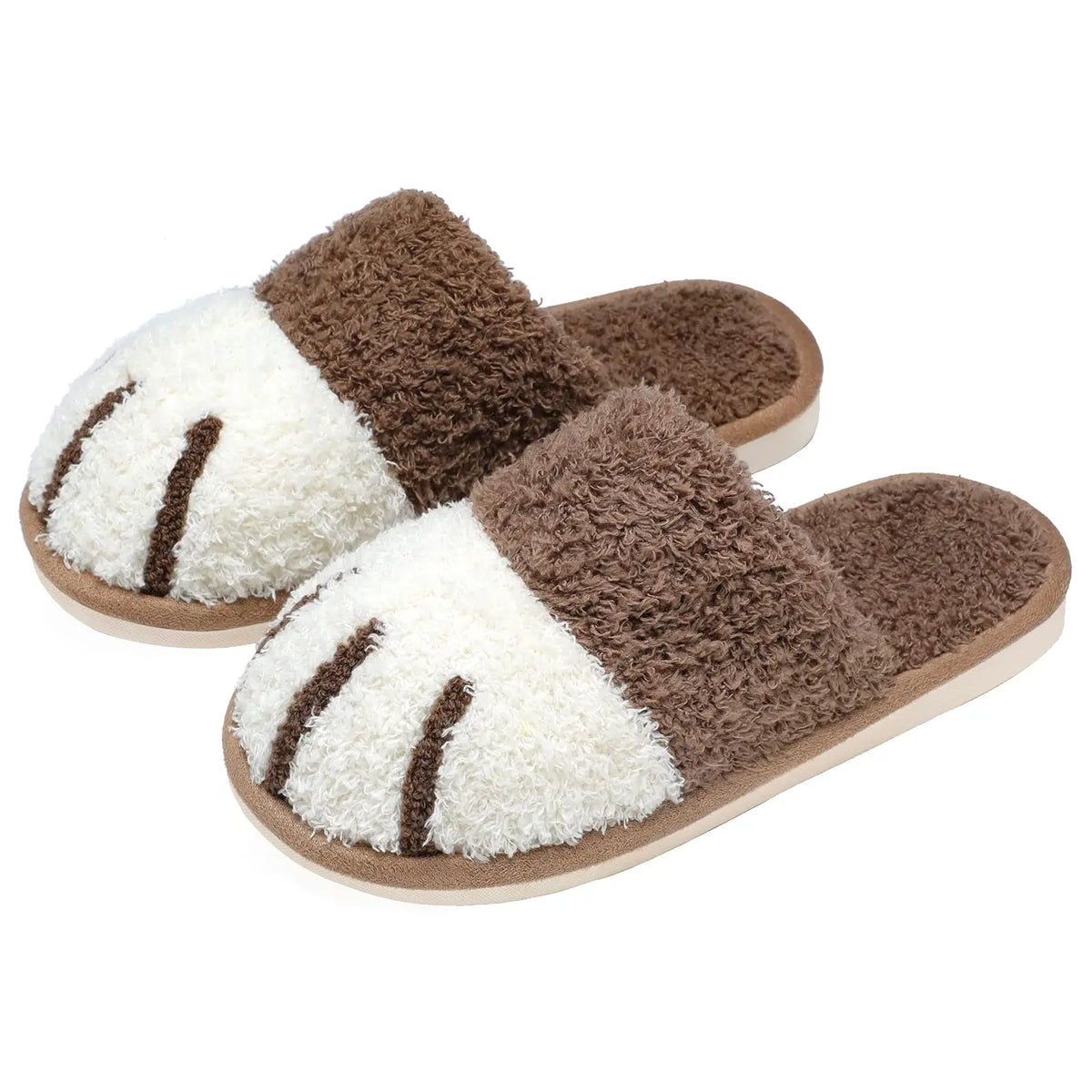 Crestar Women's Cat Paw Cozy Slippers Indoor Warm Gifts for Women Men with Memory Foam Trendy Cute Fuzzy Winter House Shoes