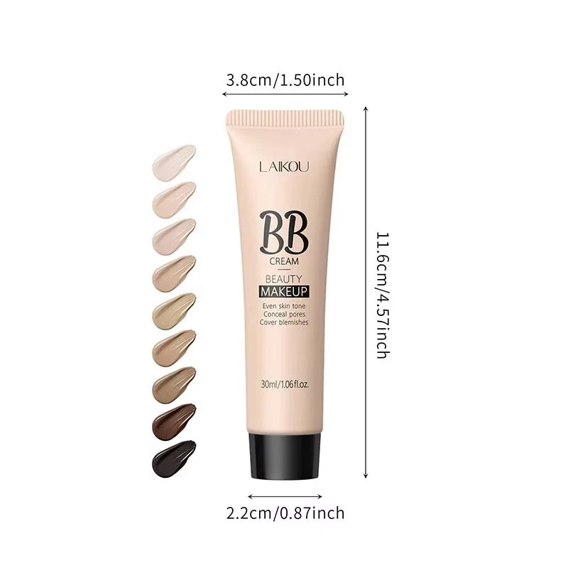 BB Cream Base Makeup Long Lasting Waterproof Brighten Skin Tone Cover Blemishes Concealer Liquid Face Foundation Cosmetics 30ml