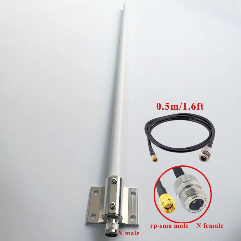 Dual Band Omni Antenna, High-gain, Wireless, Wavlink Ac600, Comfast Rocket M2, Outdoor, 5GHz, 2.4G, 5.8GHz with Cable