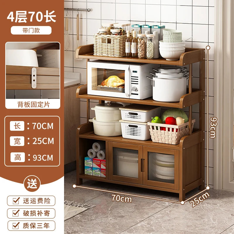 Multifunctional Kitchen Microwave Oven Shelf Multi-layer Storage Rack for Dishes Seasonings Sundries Corner Side Cabinet Organiz