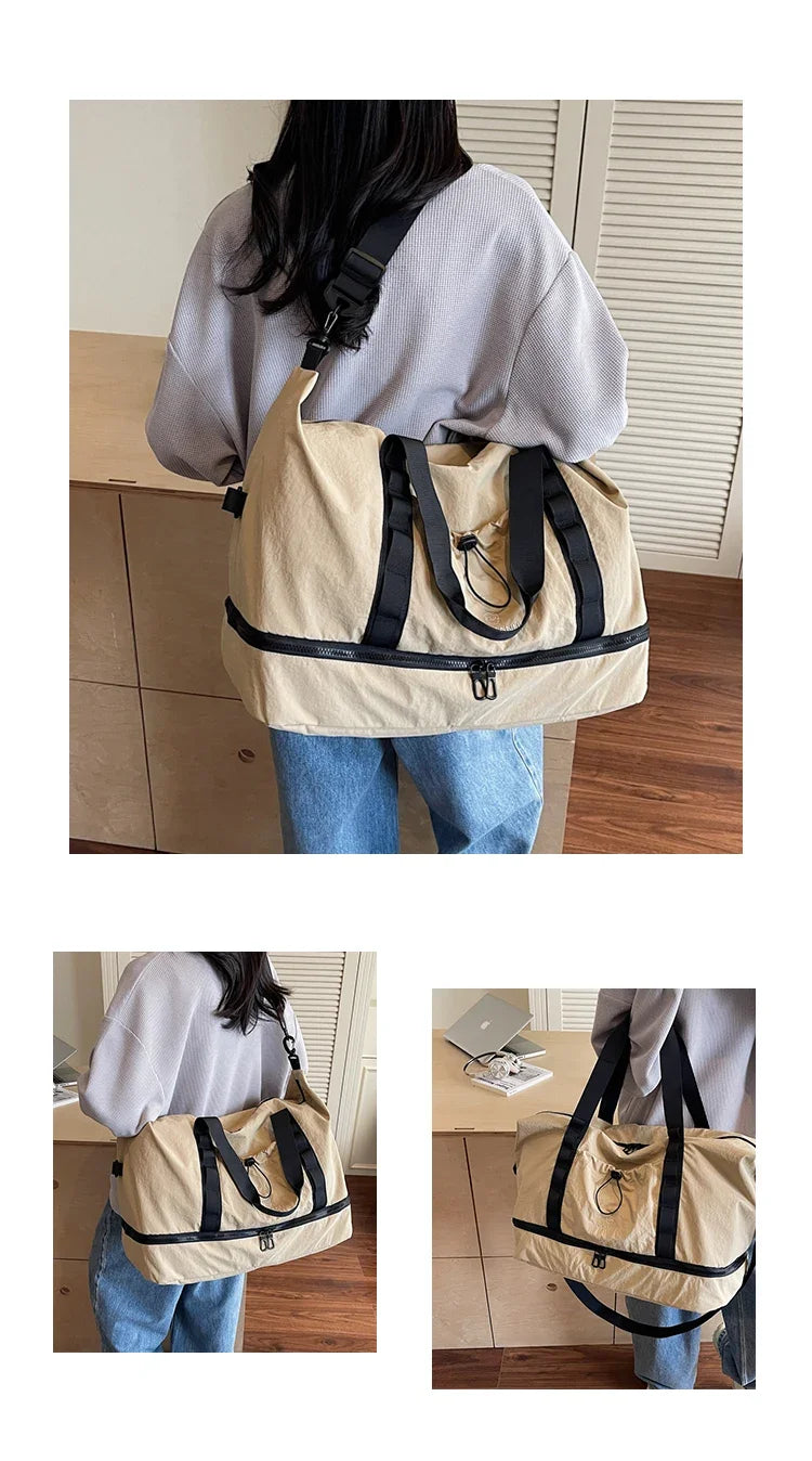 Large Capacity Travel Duffels Bag With Independent Shoe Compartment Travel Totes Suitable For Yoga Gym Storage Weekends Bags