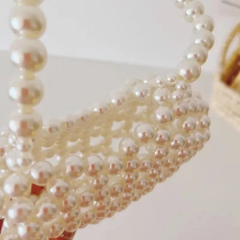 Pearl Beaded Heart Bag for Kids & Girls Sweet Love Shape Mini Fashion Handbag Cute Daily Accessory Gift Option