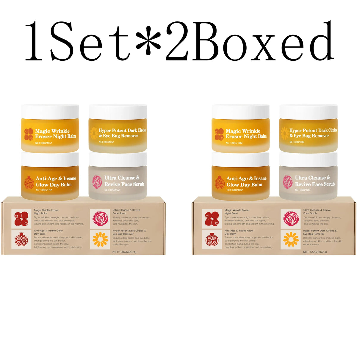 Anti-Aging Multi-Function Day Night Set Firm Skin Reduce Fine Lines Dark Circles Eye Bags Fade Wrinkles Exfoliate Care Kit