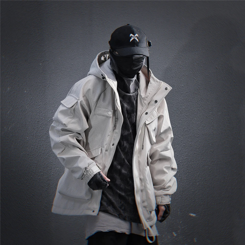 11 BYBB'S DARK 2025 Tactical Jackets Hooded Windbreaker Mens Cargo Function Jacket Fashion Coats Outwear Techwear Streetwear  ﻿