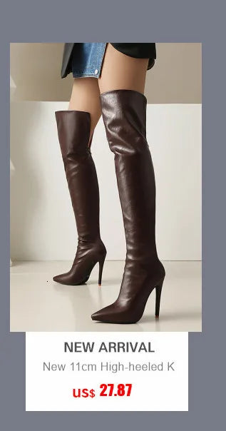 Big Size 40-46 Women's Boots High Heel 11cm Over Knee Boots Back Zipper Fashion Personality Boots 2026