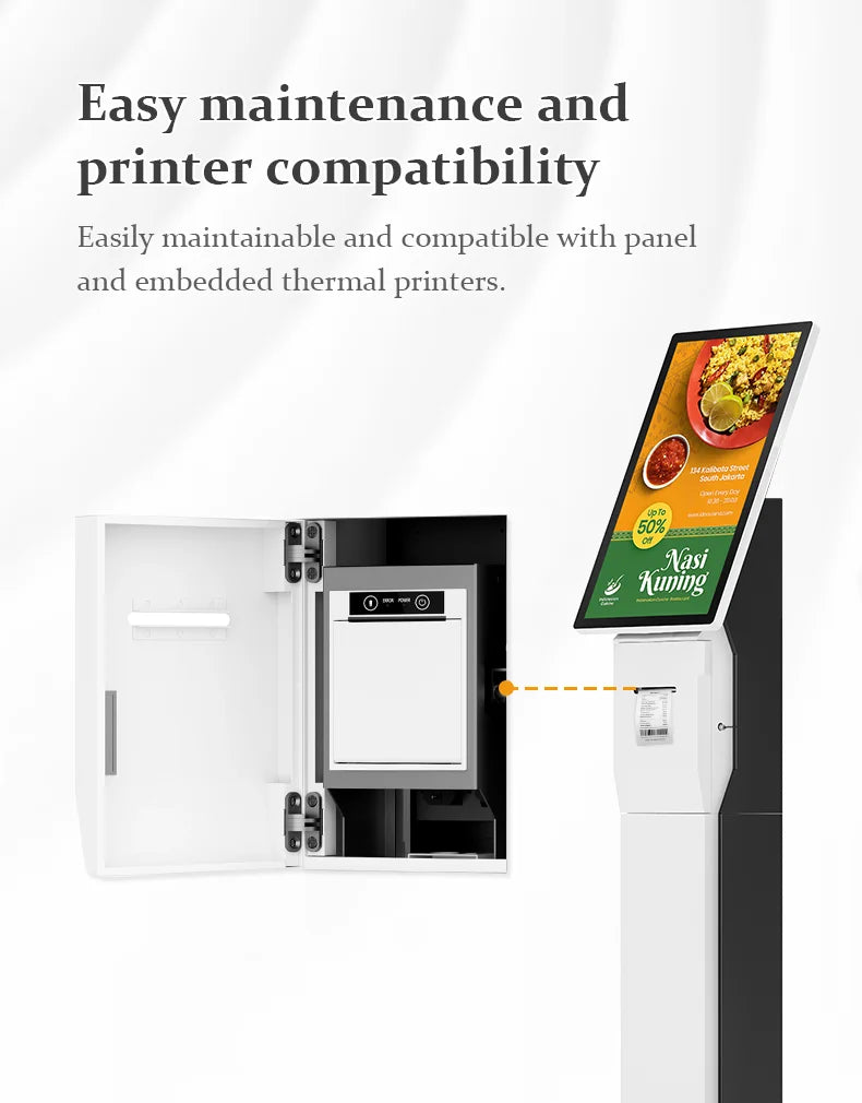 Touch Screen Kiosk Self-service Ordering System With Printer Support POS Machine Restaurant Payment Kiosk
