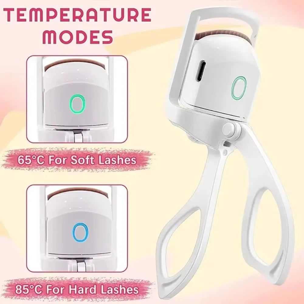 Lash Perm Electric Eyelash Curler Long-Lasting Curl Electric Eyelashes Clip Temperature Control ABS Beauty Eye Instrument